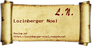 Lozinberger Noel névjegykártya